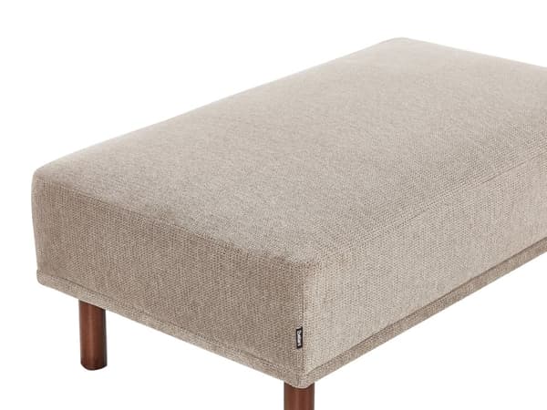 Ottoman Fodskammel Taupe Polyester 112 x 67 cm Rektangulær Skammel med Stof Moderne Puf med Ben Stueindretning
