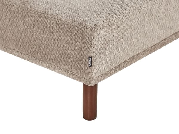 Ottoman Fodskammel Taupe Polyester 112 x 67 cm Rektangulær Skammel med Stof Moderne Puf med Ben Stueindretning
