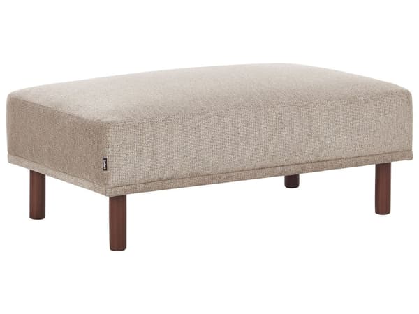 Ottoman Fodskammel Taupe Polyester 112 x 67 cm Rektangulær Skammel med Stof Moderne Puf med Ben Stueindretning