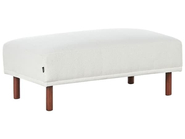 Fotpall Boucle Vit Ottoman Rektangulär Vardagsrumspuff