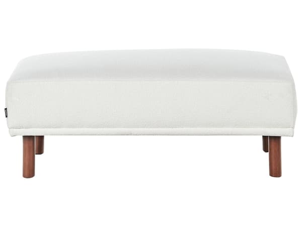 Fotpall Boucle Vit Ottoman Rektangulär Vardagsrumspuff