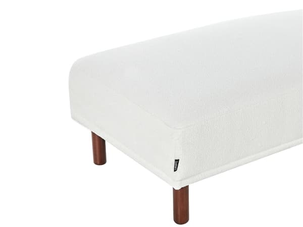 Fotpall Boucle Vit Ottoman Rektangulär Vardagsrumspuff
