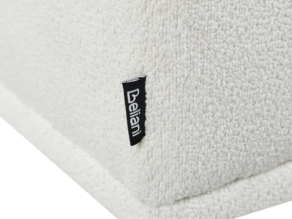 Fotpall Boucle Vit Ottoman Rektangulär Vardagsrumspuff
