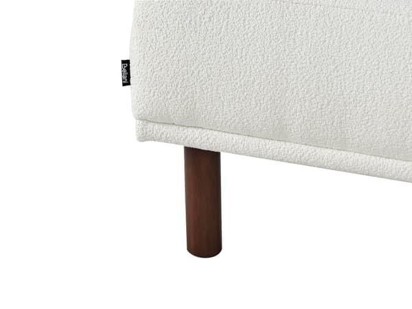 Fotpall Boucle Vit Ottoman Rektangulär Vardagsrumspuff