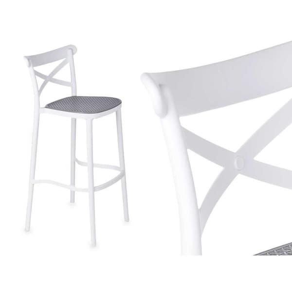 Taburet PC-175B Hvid Grå polypropylen Spanskrør 41 x 103 x 52,5 cm (4 enheder)