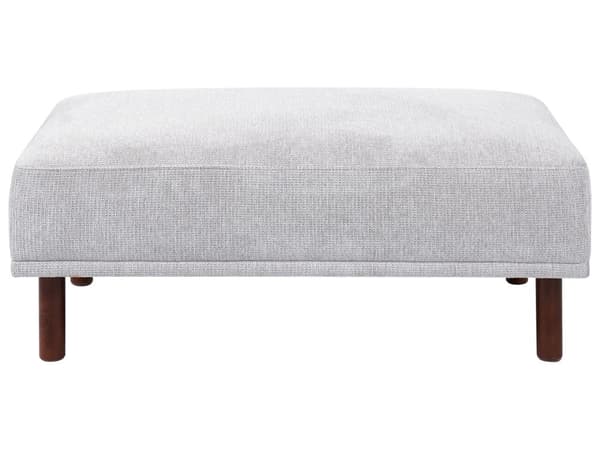 Fotpall Tyg Ljusgrå Träben Vattenavvisande klädsel Rektangulär Sittpuff Vardagsrum