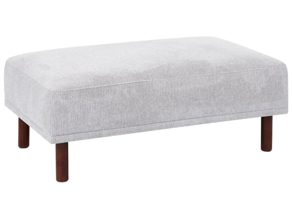 Fotpall Tyg Ljusgrå Träben Vattenavvisande klädsel Rektangulär Sittpuff Vardagsrum