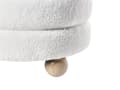 Miniatyrbild 8 av 9: Puff Off-White Boucle Teddy Klädsel Tall Trä Ben Fotpall Hemtillbehör Vardagsrum