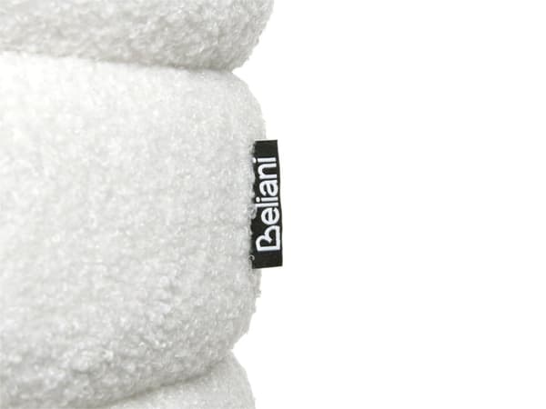 Puff Off-White Boucle Bamse Polstring Furu Treben Fotskammel Hjemmetilbehør Stue