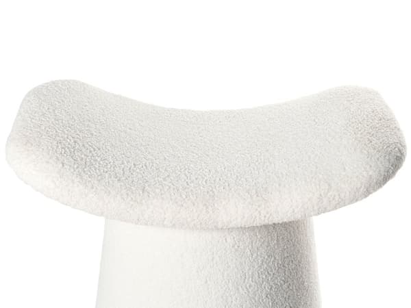 Puff Off-White Boucle Teddy Polstring Skumfylling Fotskammel Hjemmetilbehør Stue