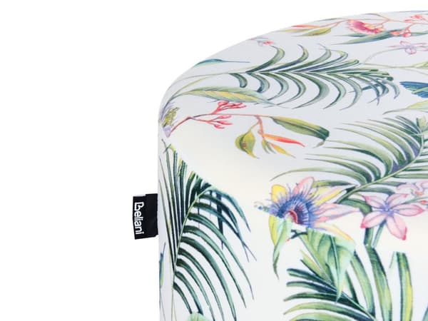 Fotpall Rund Sammet Flerfärgad Ottoman Puff Sittpuff