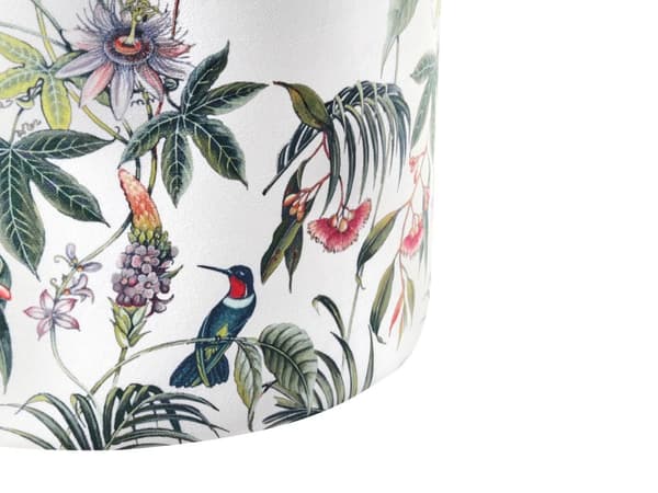Fotpall Rund Sammet Flerfärgad Ottoman Puff Sittpuff