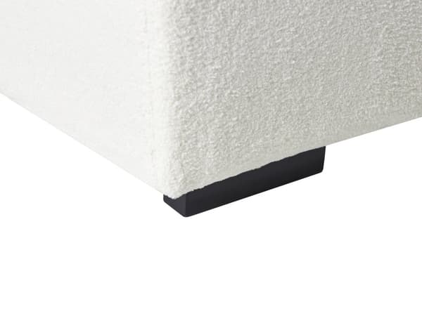 Fotskammel Hvit Bouclé 80 x 80 x 35 cm Kvadratisk form Moderne design Stue Puff
