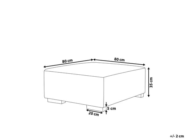 Skammel grøn 80 x 35 x 80 cm standard fløjlspolstring træben stor firkantet moderne