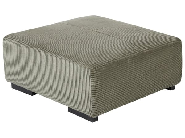 Skammel grøn 80 x 35 x 80 cm standard fløjlspolstring træben stor firkantet moderne