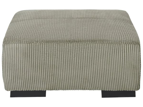 Skammel grøn 80 x 35 x 80 cm standard fløjlspolstring træben stor firkantet moderne