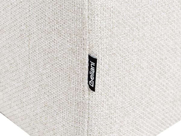 Ottoman Lysebeige Polyester Polstret Modulær Sofaelement Firkantet Fotskammel Svarte ben Moderne