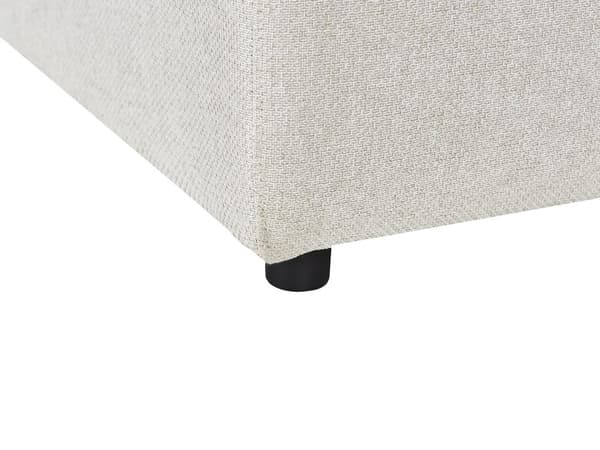 Ottoman Lysebeige Polyester Polstret Modulær Sofaelement Firkantet Fotskammel Svarte ben Moderne