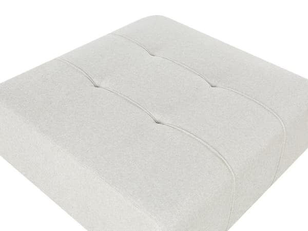 Ottoman Fodskammel Beige 99 x 99 cm Flyder Skammel med Stof Moderne Stueindretning