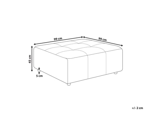 Ottoman Fodskammel Lysegrå 99 x 99 cm Flyder Skammel med Stof Moderne Stueindretning