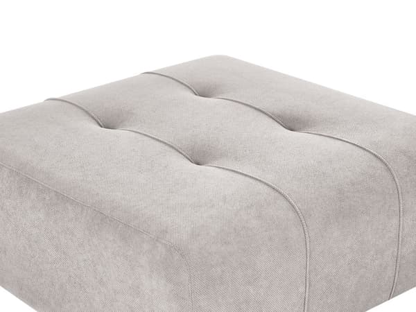 Ottoman Fodskammel Lysegrå 99 x 99 cm Flyder Skammel med Stof Moderne Stueindretning