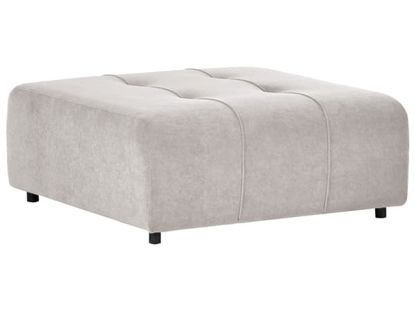 Ottoman Lysegrå Kordfløyel Polstret Modulær Sofa Element Firkantet Fotskammel Svarte Ben Moderne Stil