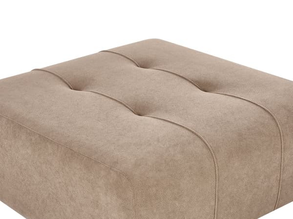 Ottoman Fodskammel Brun 99 x 99 cm Flyder Skammel med Stof Moderne Stueindretning