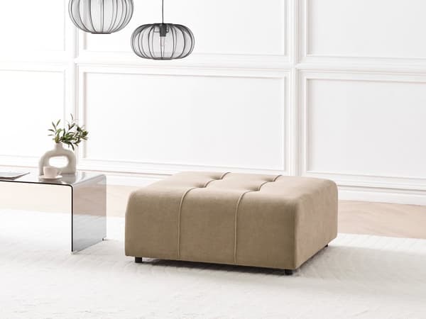 Fotskammel Brun Polyesterstoff Svarte ben Moderne stil Sofamodul Puff Stue