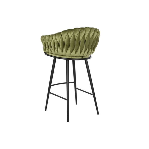 Taburet DKD Home Decor Sort Grøn Fløjl Metal 61 x 52 x 101 cm