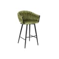Miniatyrbillede 1 af 5: Taburet DKD Home Decor Sort Grøn Fløjl Metal 61 x 52 x 101 cm