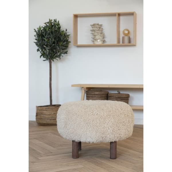 Rootz Pouf Ottoman - Jalantuki - Aksentti jakkara - Kevyt ja monipuolinen - 50 cm x 50 cm x 33cm