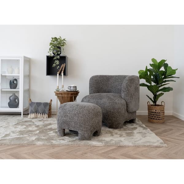 Rootz Nazare Pouf - Aksenttipala - verhoiltu jalkatuki - monipuolinen ylimääräiset istuimet - 53x41x38 cm