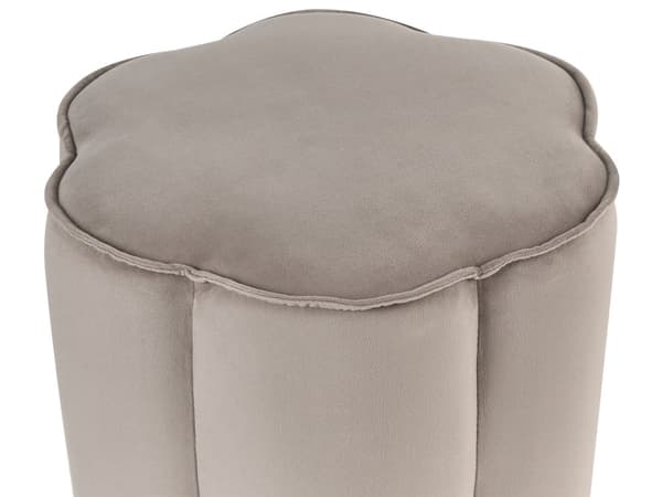 Puff Fløyel Taupe 39 x 34 x 45 cm Rund form Moderne design Fotskammel Stue Soverom