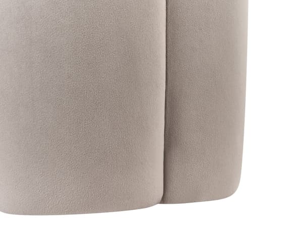Puff Fløyel Taupe 39 x 34 x 45 cm Rund form Moderne design Fotskammel Stue Soverom