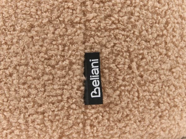 Sett med 2 puffer Lysebrun Bouclé Rund form Skjult oppbevaringsrom Moderne design Fotskammel