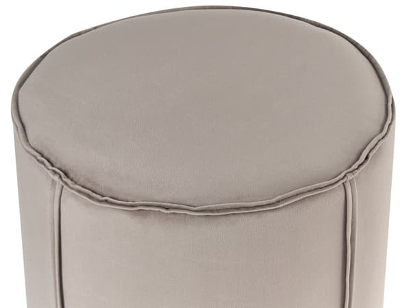 Puff Fløyel Taupe 40 x 40 x 43 cm Rund form Moderne design Fotskammel Stue Soverom
