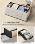 Miniatyrbillede 4 af 6: Bænk, SONGMICS, 38x110x38 cm, Cremehvid.