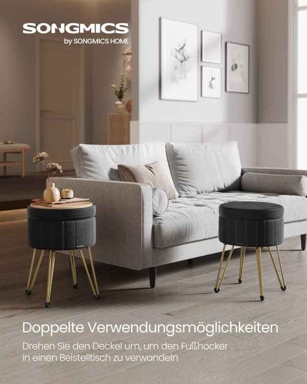 Siddehynde, SONGMICS LOM003B01, 39x44 cm, Sort
