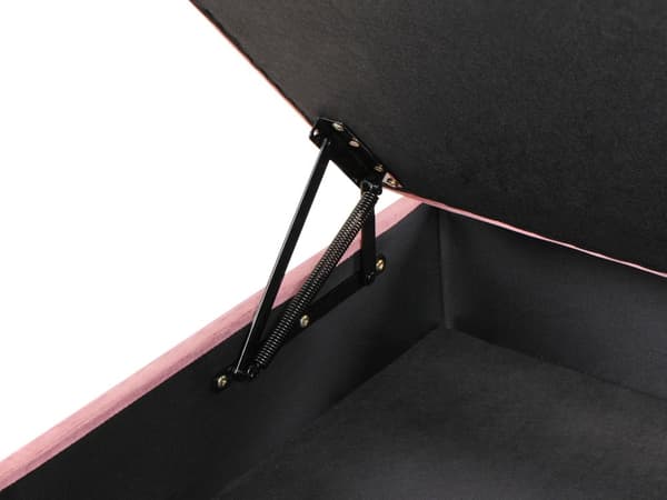 Fotskammel Rosa Fløyel med Oppbevaring Metallben Dekorative Knapper Moderne Design Puff Stue