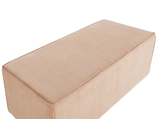 Beige polstret fløjlsbænk i moderne stil til soveværelse og stue