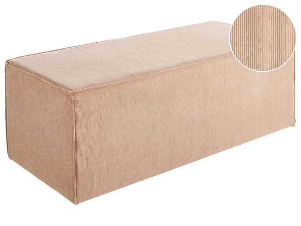 Beige polstret fløjlsbænk i moderne stil til soveværelse og stue