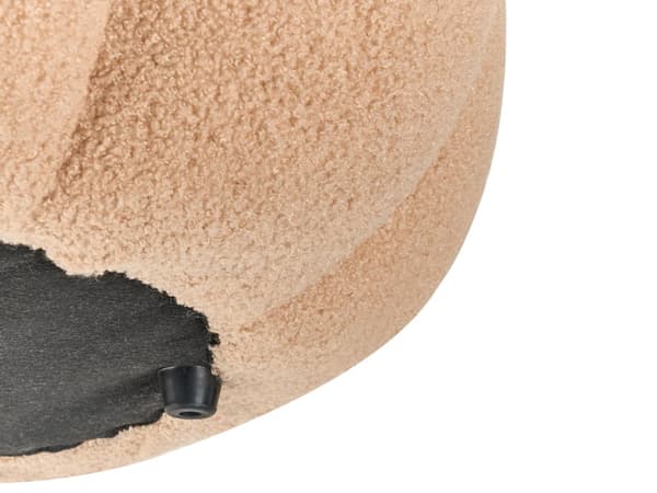 Puf Lysebrun Boucle ø 60 cm Rund Siddepuf i Stof Multifunktionel Fodskammel Indendørs Stue Børnepuf Design Blomst