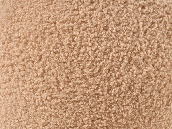 Puf Lysebrun Boucle ø 60 cm Rund Siddepuf i Stof Multifunktionel Fodskammel Indendørs Stue Børnepuf Design Blomst