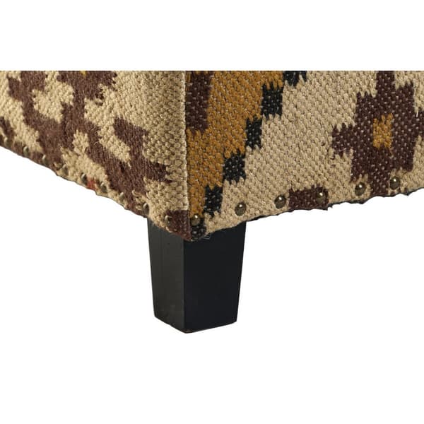 Fotpall Home ESPRIT Beige Senap 80 x 80 x 44 cm