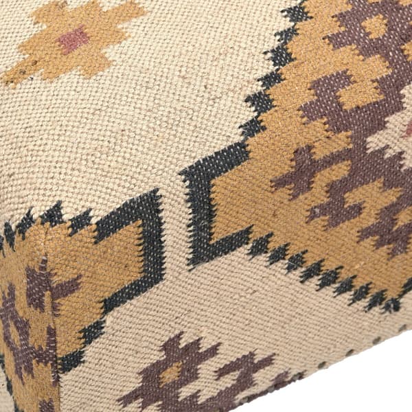 Fotpall Home ESPRIT Beige Senap 80 x 80 x 44 cm