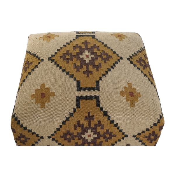 Fotpall Home ESPRIT Beige Senap 80 x 80 x 44 cm