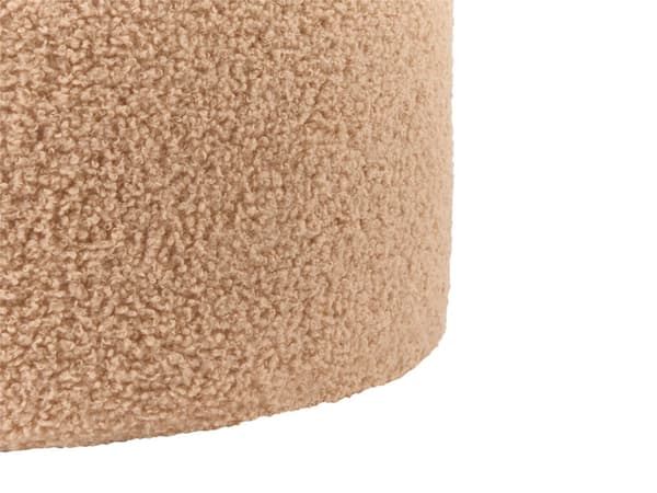 Sæt med 2 puffer Lysebrun bouclé Rund form Skjult opbevaringsrum Moderne design Fodskammel