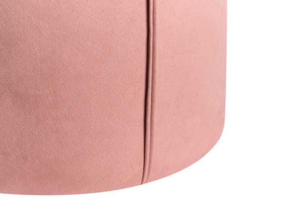 Rund puf pink velour 40 x 40 x 43 cm sæde fodstøtte velour moderne minimalistisk stue soveværelse