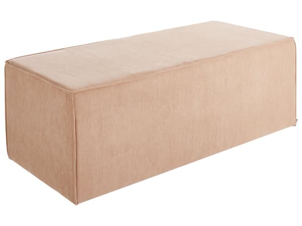Puff Beige Kordfløyel Jumbo Cord Polstret Stoff Accent Sengebenk Krakk