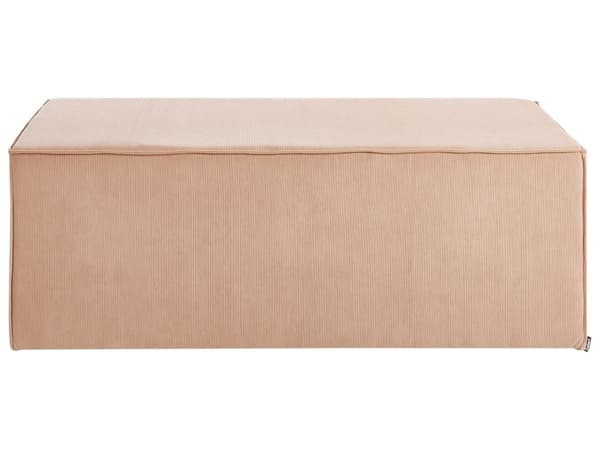 Puff Beige Kordfløyel Jumbo Cord Polstret Stoff Accent Sengebenk Krakk